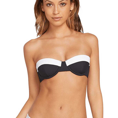 VOLCOM SIMPLY RIB BANDEAU TOP W BLK XS