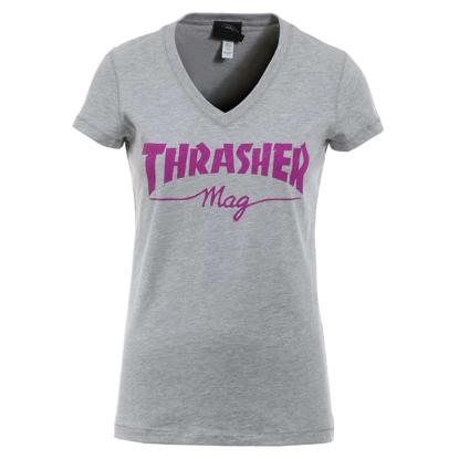 THRASHER MAGAZINE MAG LOGO S/S W ATHL HEATHER L