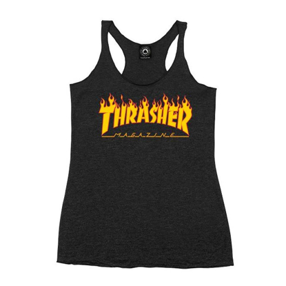 THRASHER MAGAZINE FLAME S/S W BLK M