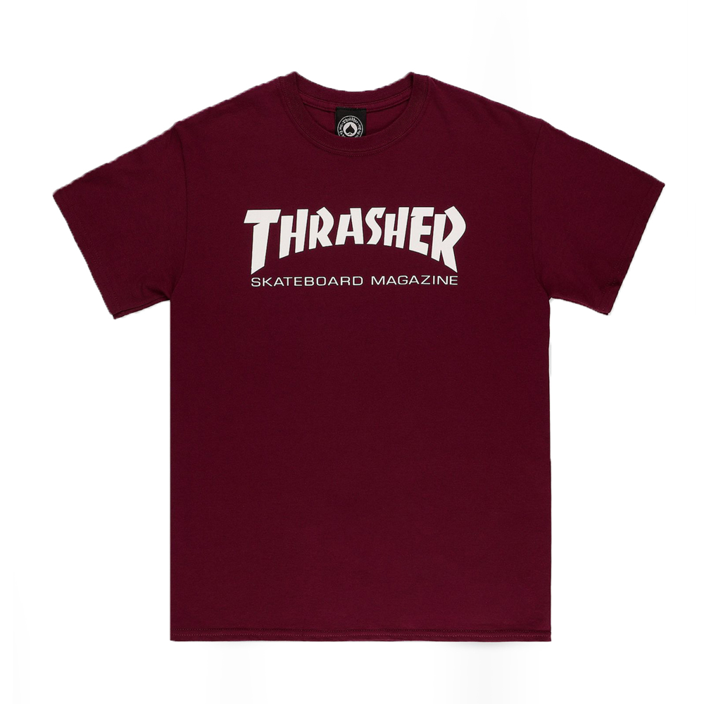 THRASHER MAGAZINE SKATE MAG T-SHIRT MAROON L