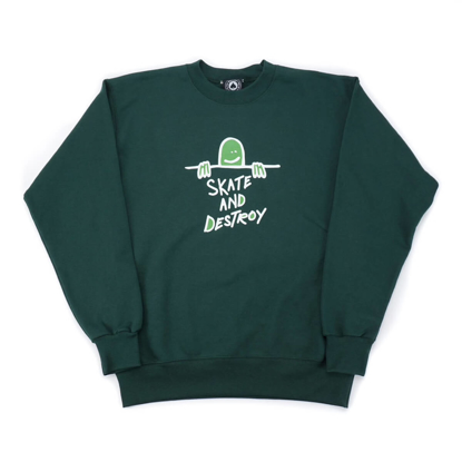 THRASHER MAGAZINE GONZ SAD LOGO CREW FOREST GREEN M