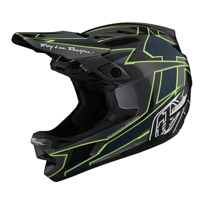 TROY LEE DESIGNS D4 CARBON HELMET GRAPH GRAY / GREEN M