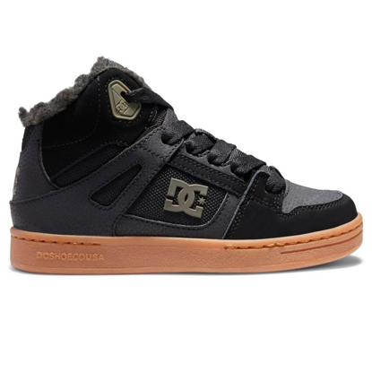 DC PURE HIGH-TOP WNT KID BLACK/OLIVE 13K