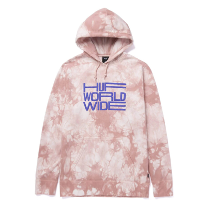 HUF BROADCAST TIEDYE P/O HOODIE CORAL M