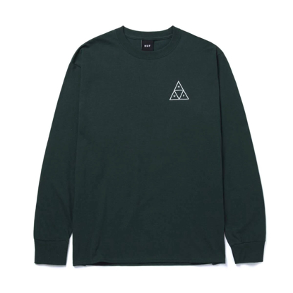 HUF ESSENTIAL TT L/S TEE DARK GREEN S