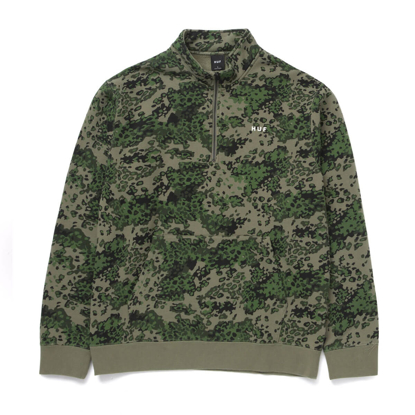 HUF CONTRA 1/4 ZIP FLEECE GREEN CAMO XL