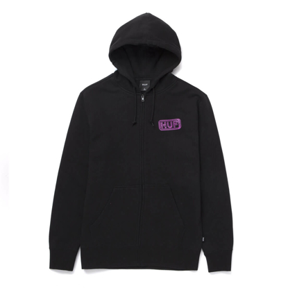 HUF COMMON H ZIP-UP HOODIE BLACK S