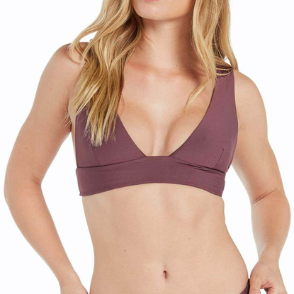 VOLCOM SIMPLY SEAMLESS HALTER TOP W EGGPLANT S