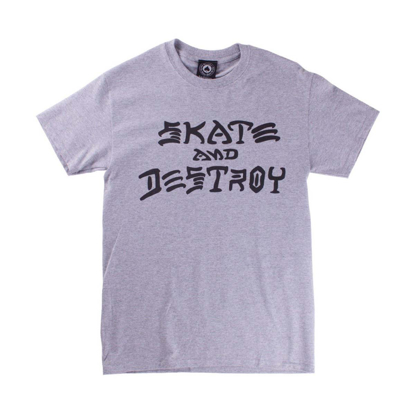 THRASHER MAGAZINE SKATE AND DESTROY T-SHIRT GREY S