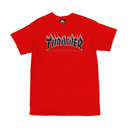 THRASHER MAGAZINE FLAME T-SHIRT RED S