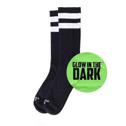 AMERICAN SOCKS BACK IN BLACK GLOW IN THE DARK MID BLACK/GLOW UNI