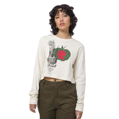 HUF THE CITY CROP LONGSLEEVE OFF WHITE S