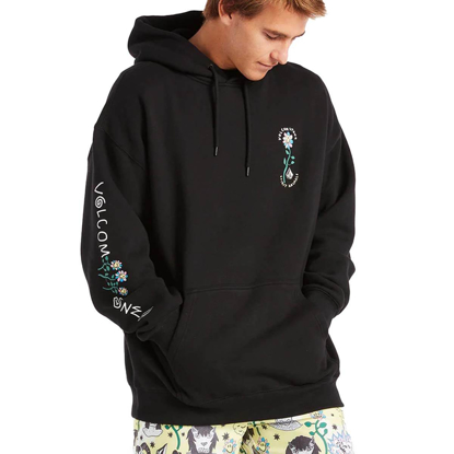 VOLCOM SURF VITALS OZZY WRONG PULLOVER HOODIE BLACK S