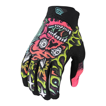 TROY LEE DESIGNS YOUTH AIR GLOVE SKULL DEMON ORANGE / GREEN M