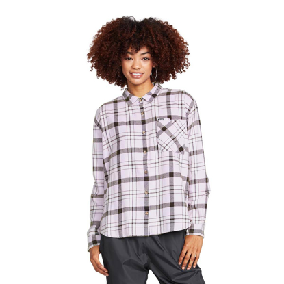 VOLCOM PLAID TO MEET U LONGSLEEVE SHIRT LAVANDER S