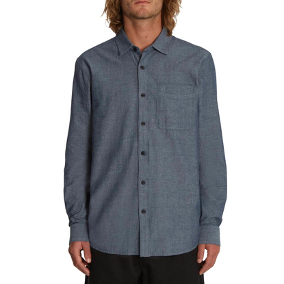 VOLCOM DATE KNIGHT LONGSLEEVE SHIRT NAVY S