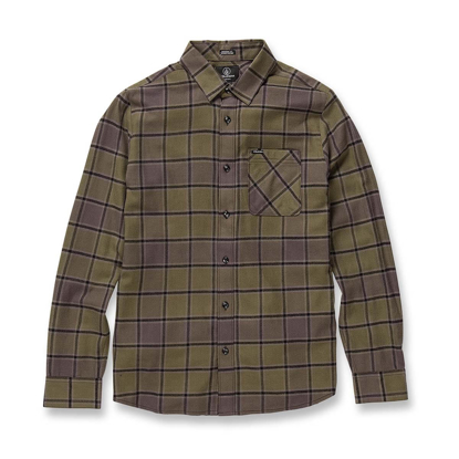 VOLCOM CADEN PLAID LONGSLEEVE MILITARY L