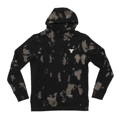 FALLEN ACID WASH FALLEN PULLOVER HOODIE BLACK TIE DYE M