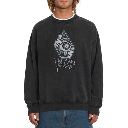 VOLCOM NO RECESS CREW PULLOVER BLACK L