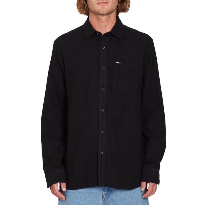 VOLCOM CADEN SOLID LONGSLEEVE SHIRT BLACK S