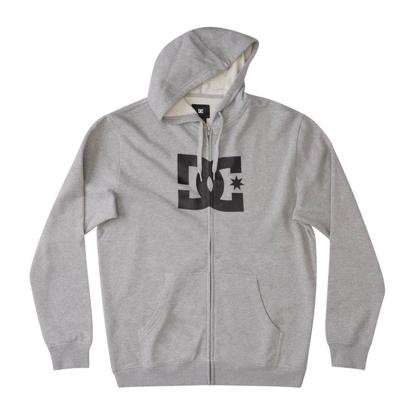 DC DC STAR ZIP HOODIE HEATHER GREY M