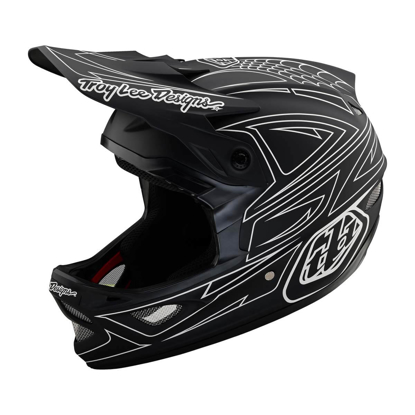 TROY LEE DESIGNS D3 FIBERLITE HELMET SPIDERSTRIPE BLACK M