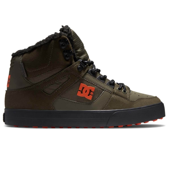 DC PURE HIGH-TOP WC WNT DUSTY OLIVE/ORANGE 48,5