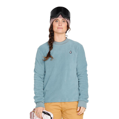 VOLCOM POLAR FLEECE CREW PULLOVER W GREEN ASH XS