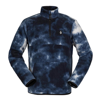 VOLCOM YOUTH POLAR FLEECE PULLOVER HOODIE STORM TIE-DYE S