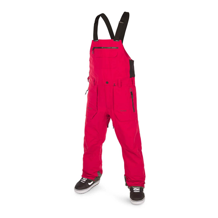 VOLCOM RAIN GORE-TEX BIB OVERALL PANTS RED XS