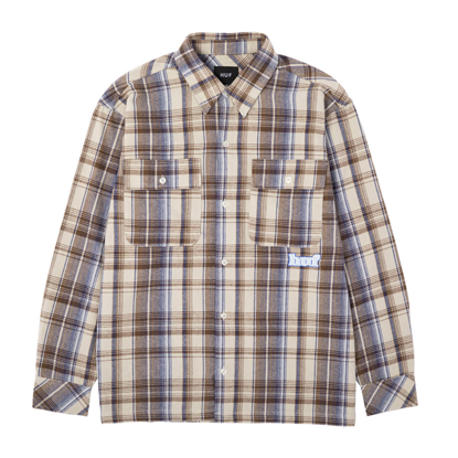 HUF BANKS FLANNEL L/S SHIRT CREAM M