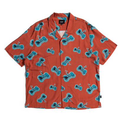 HUF BONES S/S RESORT SHIRT ROSE S