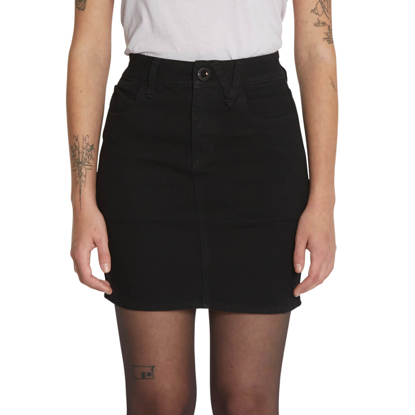 VOLCOM WEELLOW DENIM SKIRT BLACK OUT S