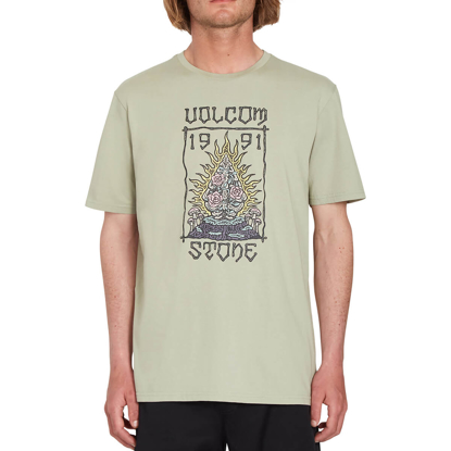 VOLCOM FTY CAGED STONE T-SHIRT SEAGRASS GREEN S