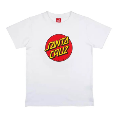SANTA CRUZ YOUTH CLASSIC DOT T-SHIRT WHITE 12-14