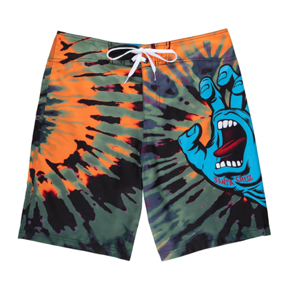 SANTA CRUZ SCREAMING HAND BOARDSHORT BLACK/ORANGE/GREEN 28