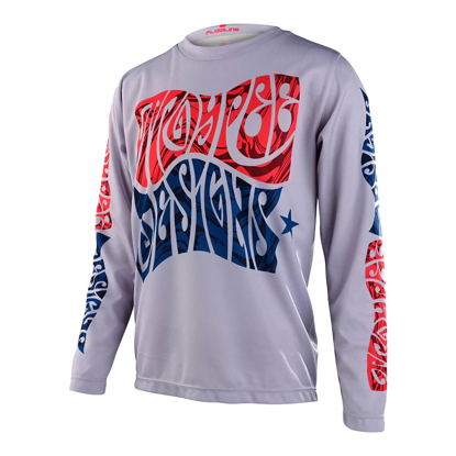 TROY LEE DESIGNS YOUTH FLOWLINE LS JERSEY TRIPPER CEMENT M