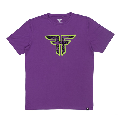 FALLEN TRADEMARK T-SHIRT PURPLE/LIME XL