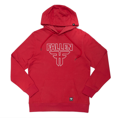 FALLEN INSIGNIA PULLOVER HOODIE RED/WHITE M