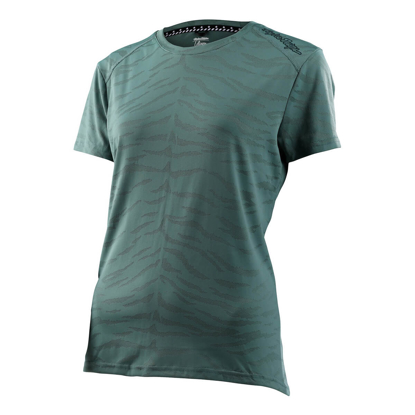 TROY LEE DESIGNS WOMENS LILIUM SS JERSEY TIGER JACQUARD STEEL GREEN M