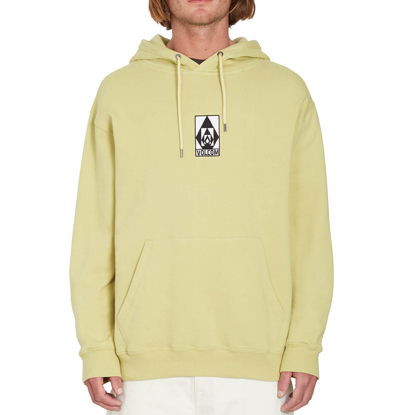 VOLCOM TERRY STONED PULLOVER HOODIE LENTIL GREEN S