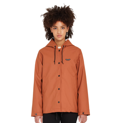 VOLCOM SPRAIN DEAD RAINCOAT DARK CLAY S