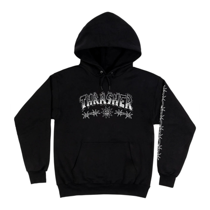 THRASHER MAGAZINE BARBED WIRE HOOD BLACK S