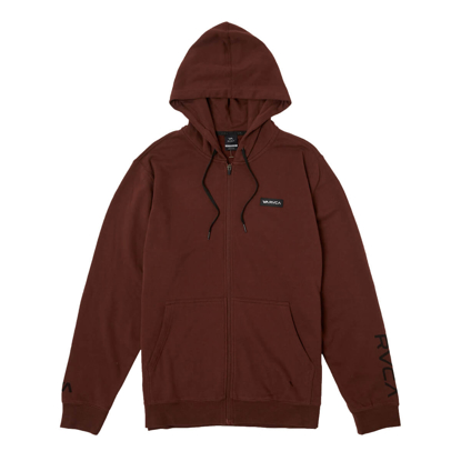 RVCA SWIFT HOODIE ICON ZIP HOODIE MAHOGANY L