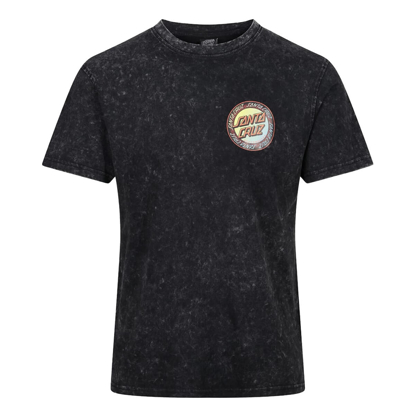 SANTA CRUZ LOUD RINGED DOT T-SHIRT BLACK ACID WASH L