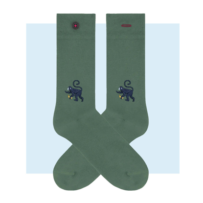 ADAM BANANA MONKEY EMBROIDERY SOCKS ASSORTED 36-40