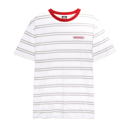 INDEPENDENT BASEPLATE STRIPE T-SHIRT WHITE STRIPE XL