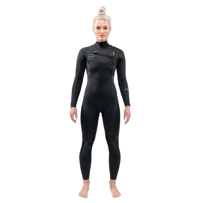 DAKINE WOMENS MISSION CHEST ZIP FULL SUIT 4/3MM BLACK 4