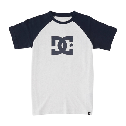 DC DC STAR RAGLAN SS BOY SNOW HEATHER/NAVY BLAZER S/10