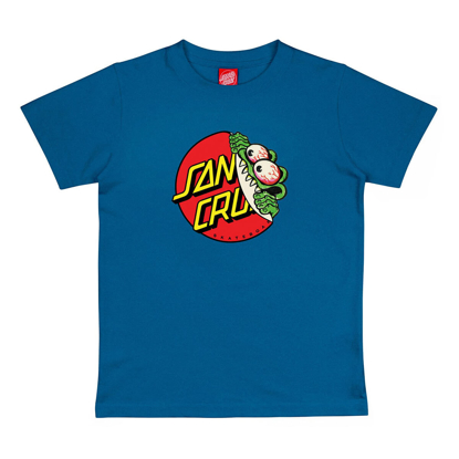 SANTA CRUZ YOUTH BEWARE DOT FRONT T-SHIRT COBALT 8-10